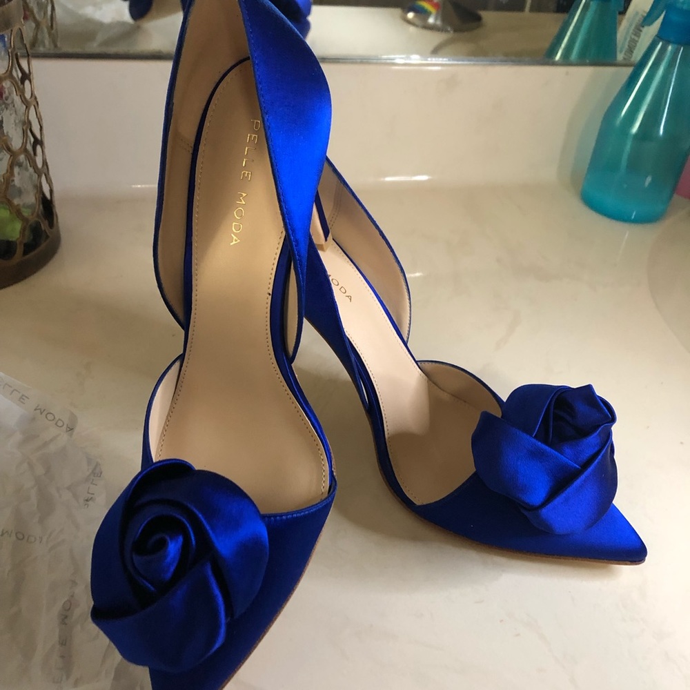 D’orsay Sapphire Satin heels
